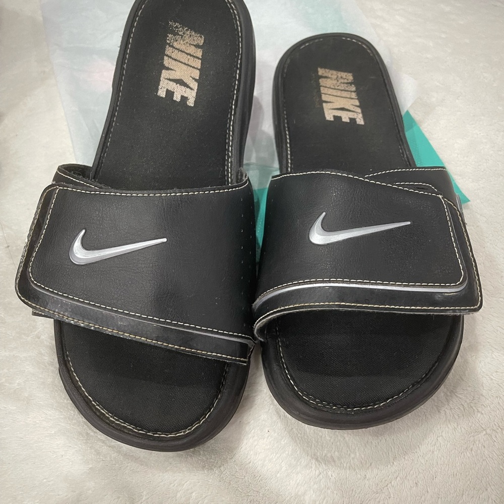 Nike Mens Black Slide Sandals adjustable size 11